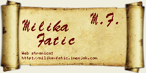 Milika Fatić vizit kartica